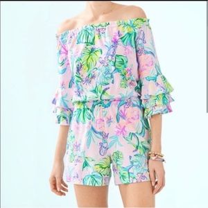 Lilly Pulitzer Calla Off Shoulder Romper - Large